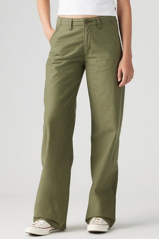 Pantalon droit taille haute 90's Straight - Kaki