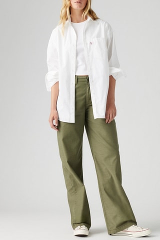 Pantalon droit taille haute 90's Straight - Kaki