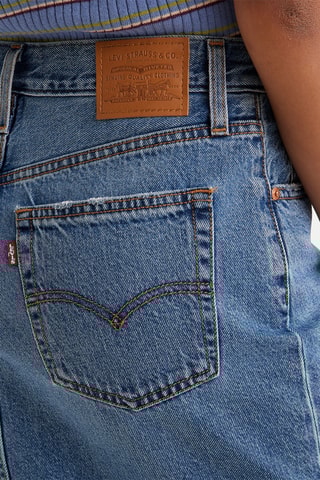 Jupe midi en jean- Bleu