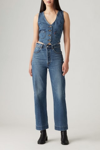 Jean taille haute Ribcage Straight Ankle Tailored - Bleu foncé