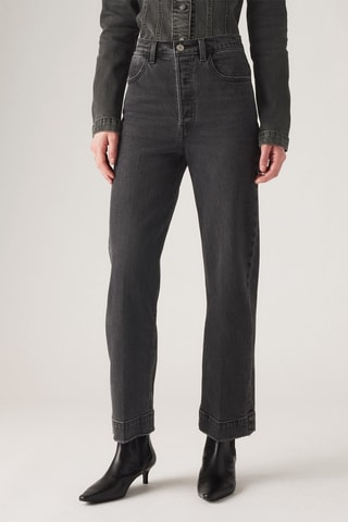 Jean taille haute Ribcage Straight Ankle - Noir