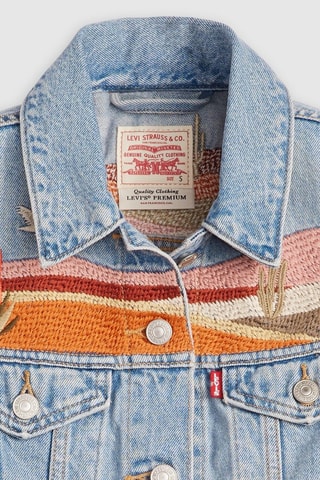 Veste sans manches en jean Embroidered - Bleu