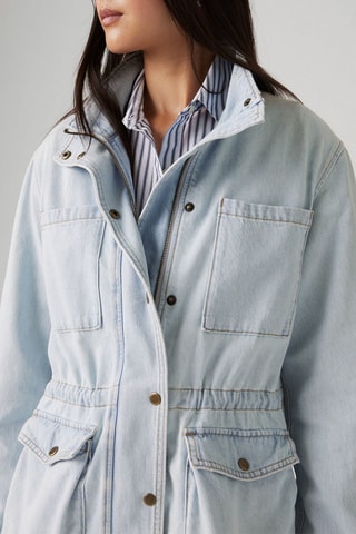 Veste en jean Karlie Utility - Ciel