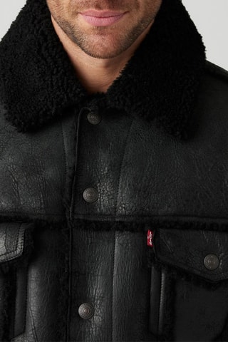 Veste en cuir de mouton Shearling Olympia - Noir