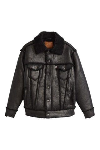 Veste en cuir de mouton Shearling Olympia - Noir