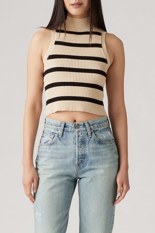 Crop top Tulip - Beige et noir