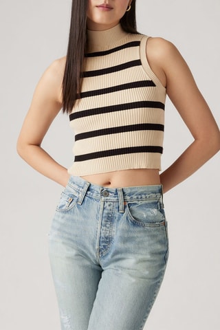 Crop top Tulip - Beige et noir