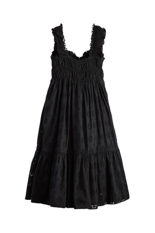 Robe midi en broderie anglaise - Noir