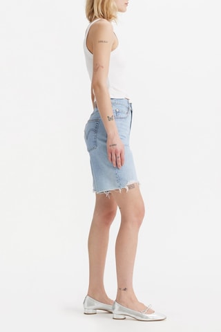 Short en jean taille haute - Bleu