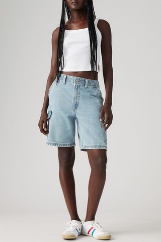 Short cargo en jean - Ciel