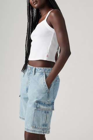 Short cargo en jean - Ciel