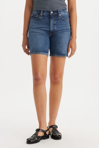 Short en jean taille haute - Bleu