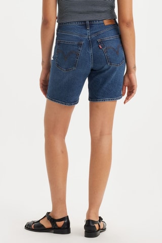 Short en jean taille haute - Bleu