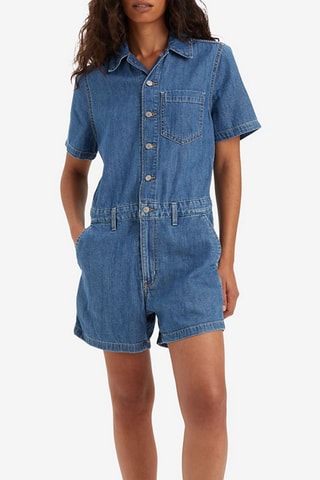 Combishort en jean - Bleu