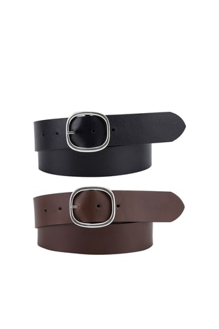 Ceinture réversible en cuir - Noir et marron