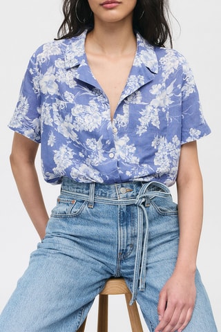 Chemise en lin  - Bleu gris