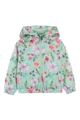 Jasje met Capuchon Zeegroen en Roze