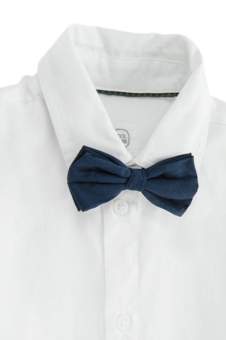 Chemise et nœud papillon - Ecru et bleu marine