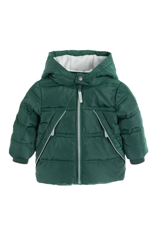 Gewatteerde Jas met Capuchon - Donkergroen
