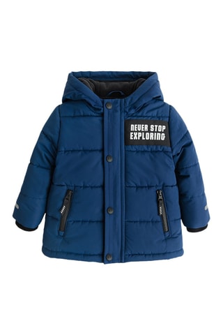 Gewatteerde Jas met Capuchon - Marineblauw