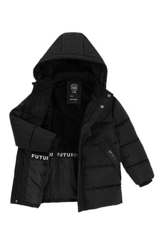 Gewatteerde Jas met Capuchon - Zwart