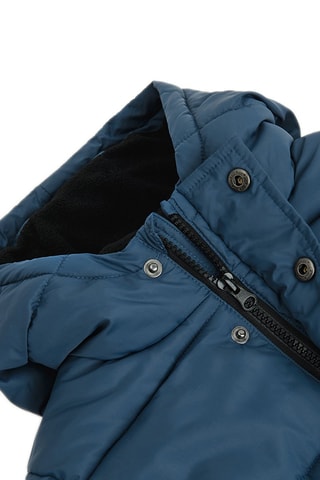 Gewatteerde Jas met Capuchon - Indigoblauw