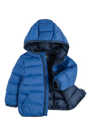 Gewatteerde Jas met Capuchon - Koningsblauw