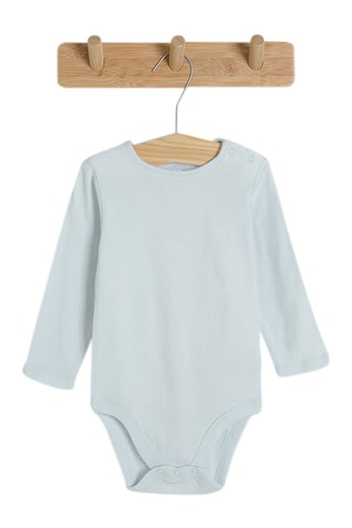 3 Rompertjes Zalmkleurig, hemelsblauw en wit