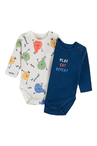 2 Rompertjes - Wit en Marineblauw