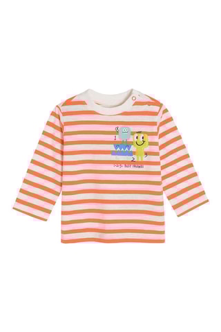 T-shirt - Gemêleerd Wit en Oranje