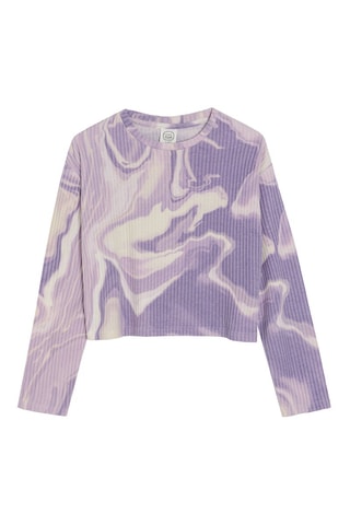 T-shirt Tie and Dye - Lichtpaars en Ecru