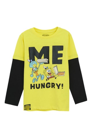 T-shirt SpongeBob en Carlo Tentacule SpongeBob - Geel 