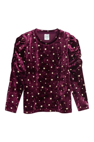 Velours T-shirt - Bordeauxrood