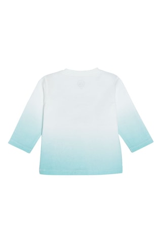 T-shirt Dip and Dye Wit en Zeegroen