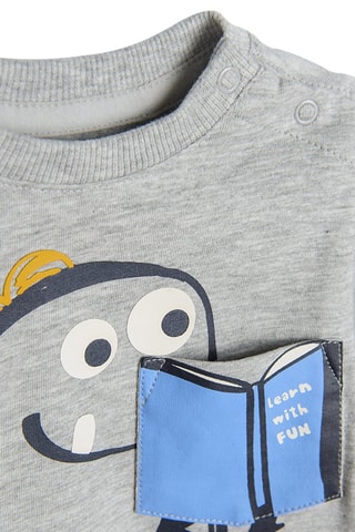 T-shirt - Gemêleerd Lichtgrijs