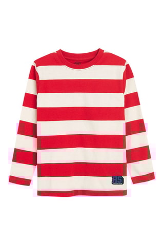 T-shirt - Rood en Ecru