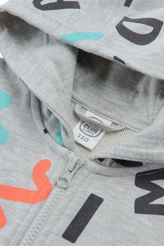 Sweater met Capuchon - Gemêleerd Lichtgrijs