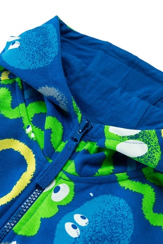 Sweater met Capuchon - Koningsblauw en Lichtgroen