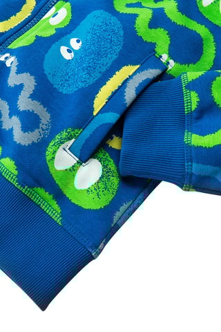 Sweater met Capuchon - Koningsblauw en Lichtgroen