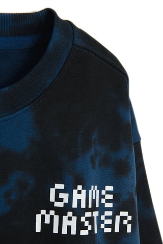 Sweater met Tie and Dye Effect - Donkerblauw