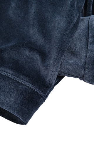 Velours Sweater met Capuchon - Marineblauw