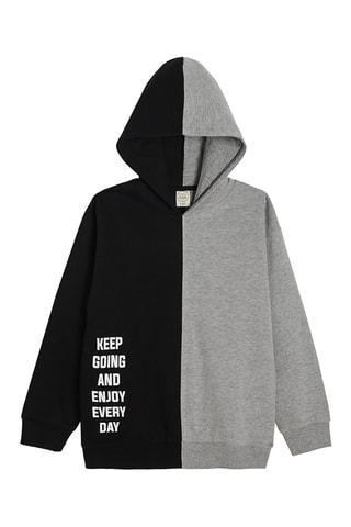 Sweater met Capuchon en Joggingbroek - Zwart en Gemêleerd Grijs