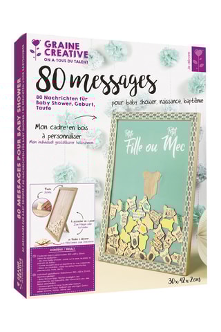 Cadre à message en bois - 30 x 42 x 2 cm - Naturel