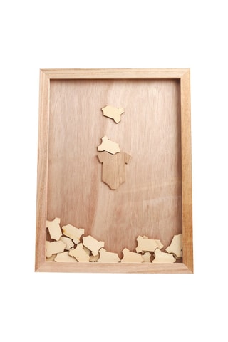 Cadre à message en bois - 30 x 42 x 2 cm - Naturel