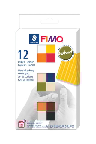 Coffret Fimo soft couleurs naturelles 12 demi blocs - Dès 14 ans - 12 x 25 g