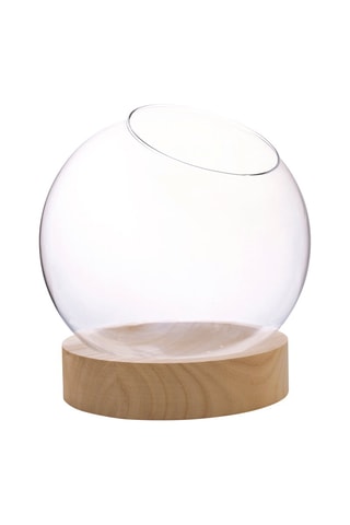 Vase globe et socle en bois - Dès la naissance