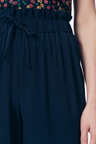 Pantalon wide legs taille haute Perdita - Bleu marine