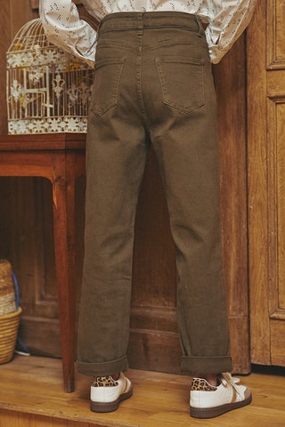 Pantalon droit taille haute Pepitte - Kaki