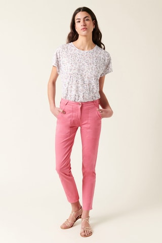 Pantalon cargo 7/8 en coton biologique Petrus - Rose