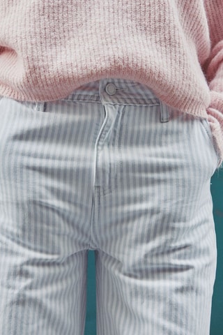 Jeans hoge taille Paulette - Blauw en Wit